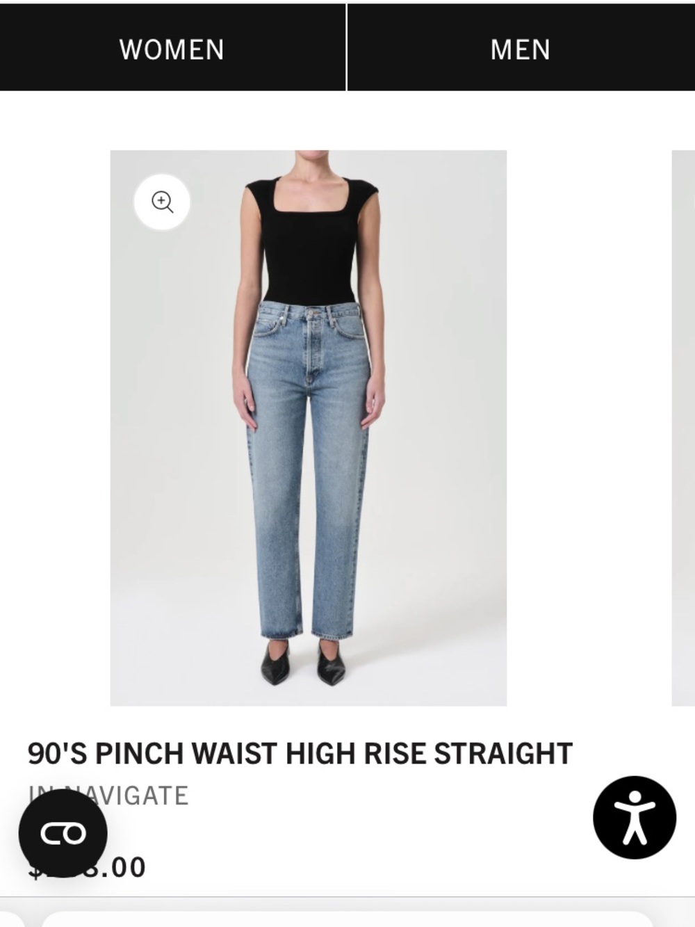 Agolde 90s High-Rise Straight Women’s Jeans in Light Blue $208